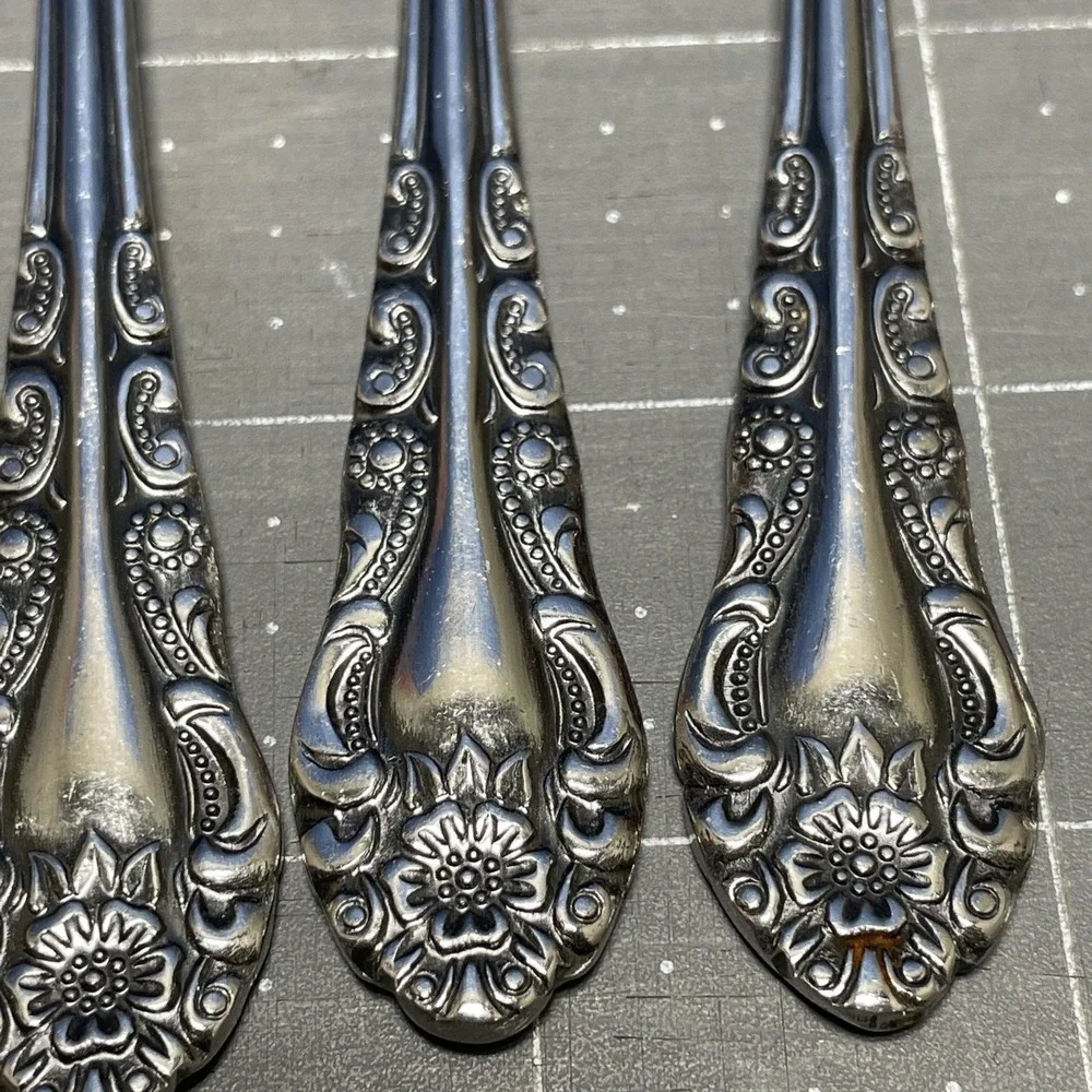 Interpur Floral Stainless Set Of 4 Spoons Made‎ In Korea